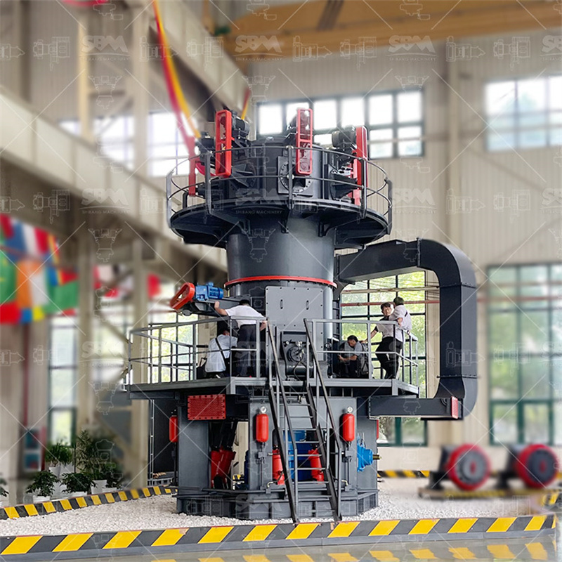 Diagram of a pendulum mill grinding zone and airflow