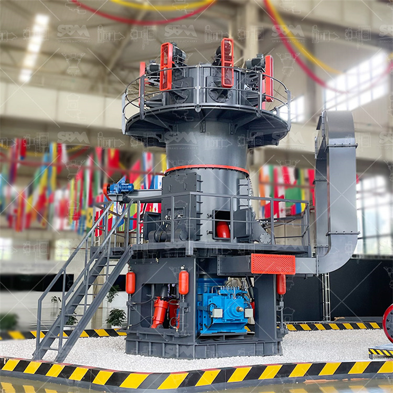 Ultrafine vertical mill processing marble into fine powder